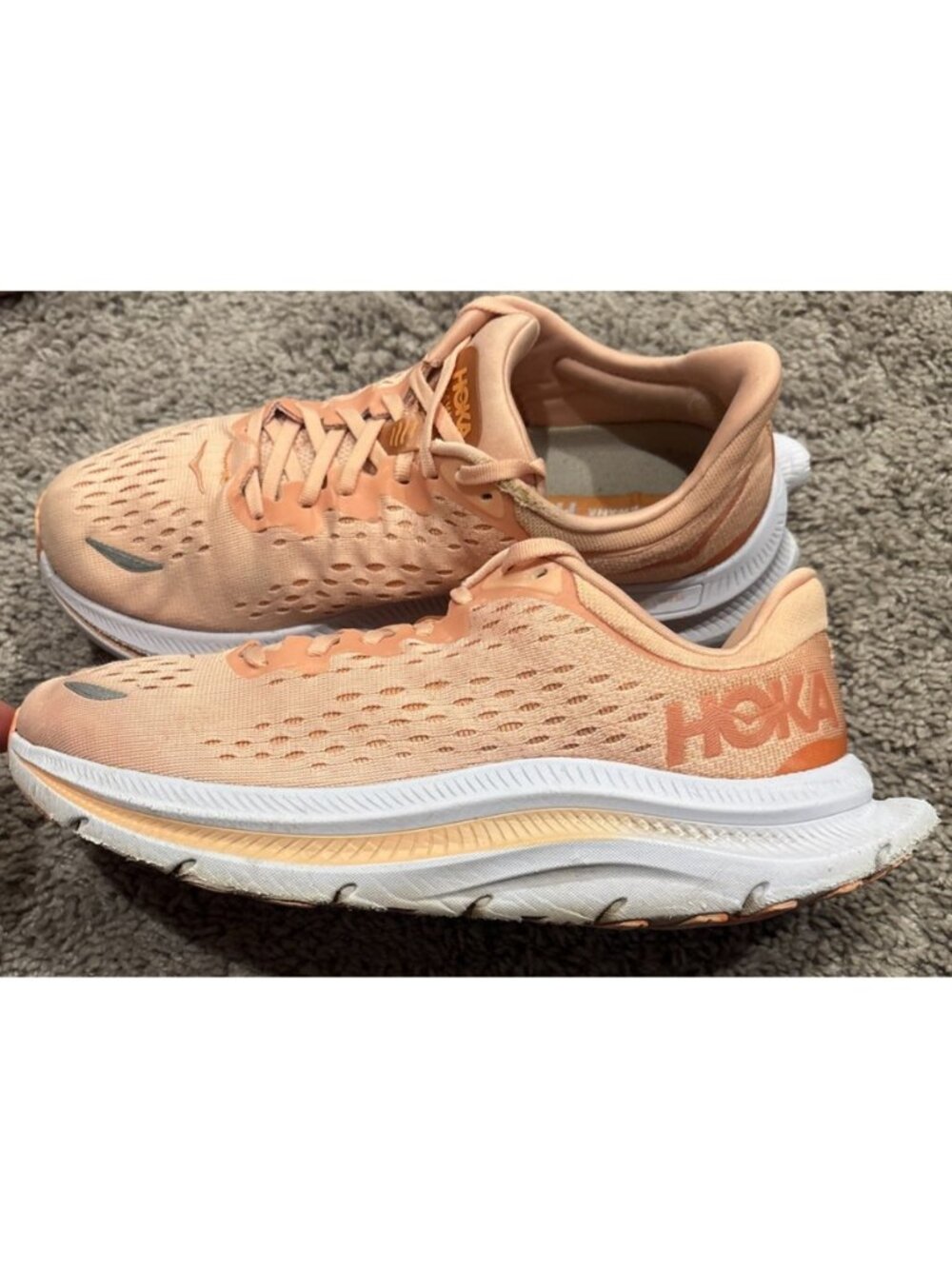 Hoka One Kawana Women Shoe Size 9 B Road Run Casual Walk Gym Peach 1123164 PPSC